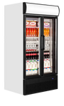 Tefcold FSC1000H Displaykyl med juice, läsk och mjölk i glasdörrar