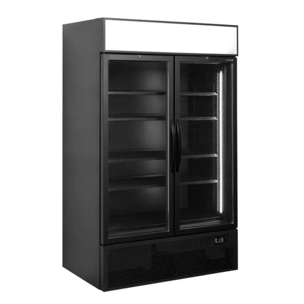 Framsida av tom TEFCOLD FSC1200H Displaykyl med dubbeldörr