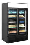 Fylld Tefcold FSC1200H Displaykyl med dryck och smörgåsar
