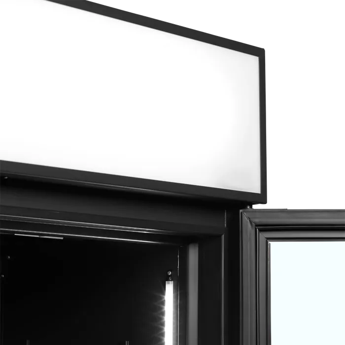 Toppanel och dörrkant på TEFCOLD FSC1200H Displaykyl