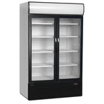 Klassisk vit version av Tefcold FSC1200H Displaykyl med tomma hyllor