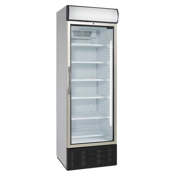 TEFCOLD FSC1450 Exponeringskyl med glasdörr och belysning.