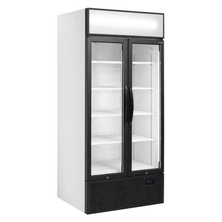 TEFCOLD FSC891H Displaykyl i vit design med tomma hyllor