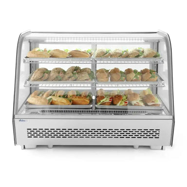 HENDI 160 L Kylmonter frontvy med glas och belysning