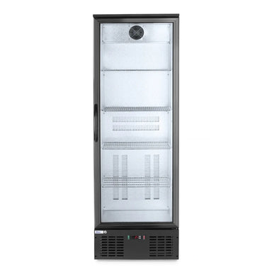 HENDI 300 L Displaykyl frontvy med glasdörr och fem hyllor