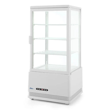 Kylmonter HENDI 78 L i vitt utförande med glas runtom