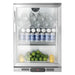 Barkyl HENDI 97 L med glasdörr och hyllor, kompakt kyl i rostfritt stål