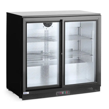 HENDI 198 L Barkyl med Skjutdörrar sned vy i vit utförande