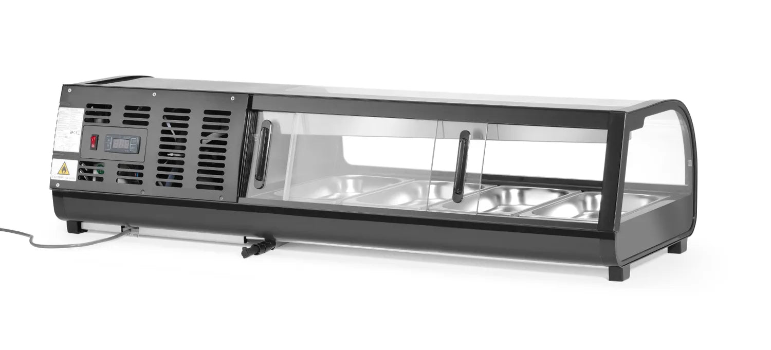 HENDI Sushi Kyldisk 4x GN 1/3 42 L, sedd från sidan mot vit bakgrund