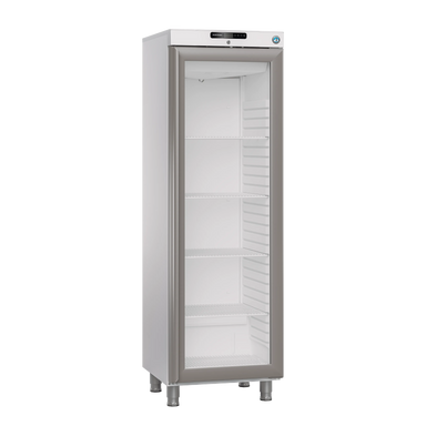 Hoshizaki KG420L L1 DR G E Displaykyl 265 L, sedd rakt framifrån mot vit bakgrund