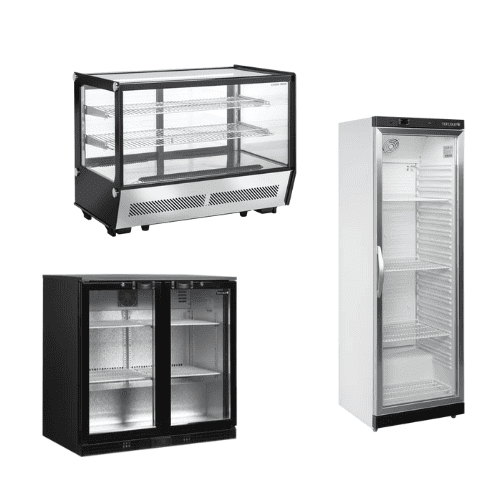 Kylar i olika modeller med glasdörr och hyllor