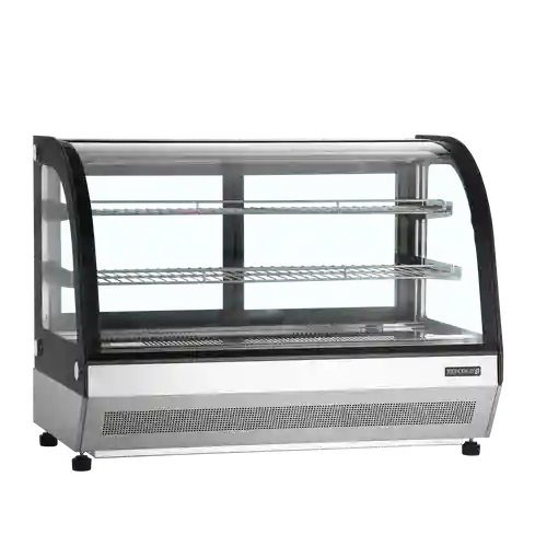 Frilagd bild på TEFCOLD LCT900C Kylmonter med böjt glas och trådhyllor