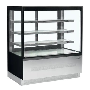 Tefcold LPD1203F Kylmonter med fyra tomma glashyllor i stilren design.