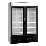 Tefcold NC5000G Displaykyl med tomma hyllor och dubbla glasdörrar för optimal exponering.