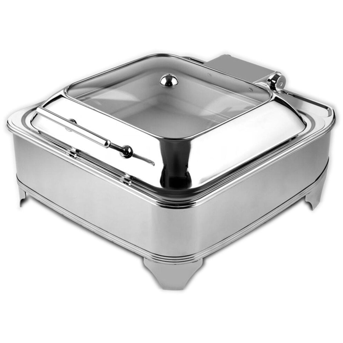 Adexa AD3202 Premium Chafing Dish Elektrisk GN2/3 Glaslock Rostfritt Stål 5,5 liter