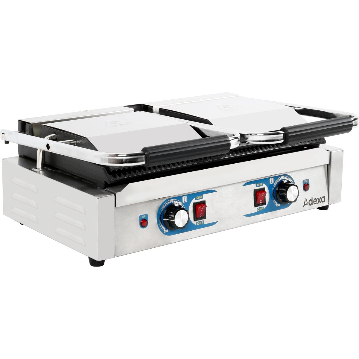 Adexa MLP813/MLP813A Professionell Dubbel Klämgrill 3600W Gjutjärn