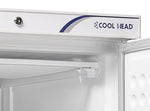 Cool Head-logotyp på insidan av dörren till QNG 600 Displayfrys.