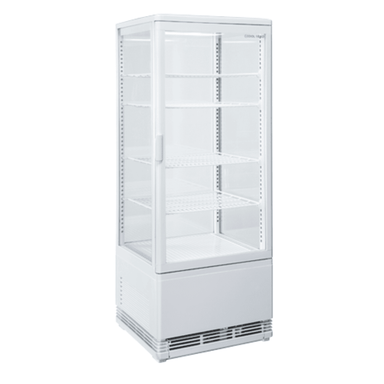 Cool Head RC 98 kylmonter i vit färg med flera glashyllor och helglasdörr