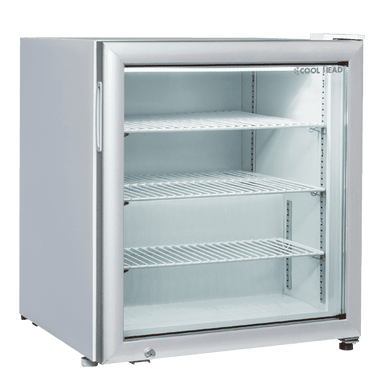 Cool Head RNG 90 Displayfrys med glasdörr och tre hyllplan i kompakt format.