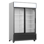 Displaykyl GTK 700 SD med skjutdörrar och toppskylt från SARO.