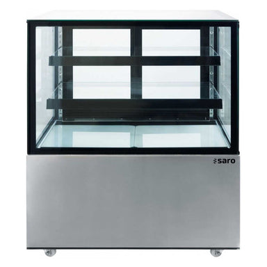 SARO JASMIN Kylmonter med glashyllor och rostfri frontpanel på hjul.