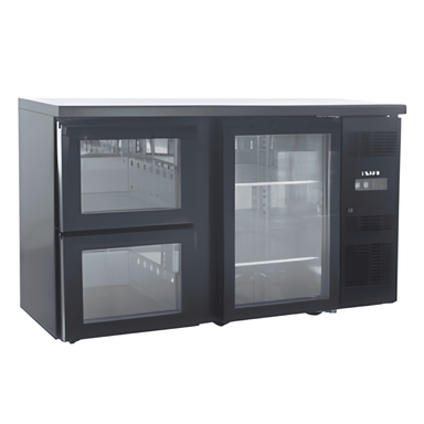 Frilagd produktbild av SARO 2100 G S2 Barkyl med glasdörrar och integrerad temperaturdisplay.