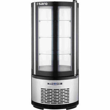 SARO MATILDE Kylmonter i rund design med glasdörrar och LED-display.