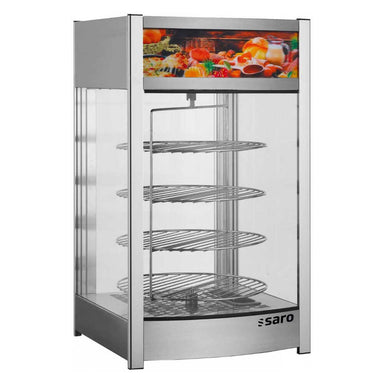 SARO NIKLAS Värmemonter med roterande gallerhyllor i glasdesign.