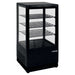 Svart SARO SC 70 Kylmonter med transparenta sidor och fem hyllplan.