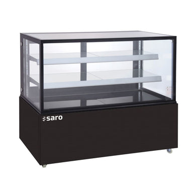 Svart SARO VANESSA Kylmonter med glasfront och två lutande hyllplan.