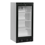 Tefcold SCU1220 Displaykyl med glasdörr och tre hyllplan, visad tom.