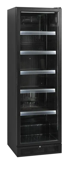 Tom TEFCOLD SCU1425H Dryckeskyl med sex hyllor och glasdörr.