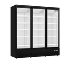 Saro GTK 1530 displaykyl med tre glasdörrar och vit interiör.