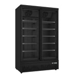 Saro GTK 930 PRO displayfrys i svart design med dubbla glasdörrar .