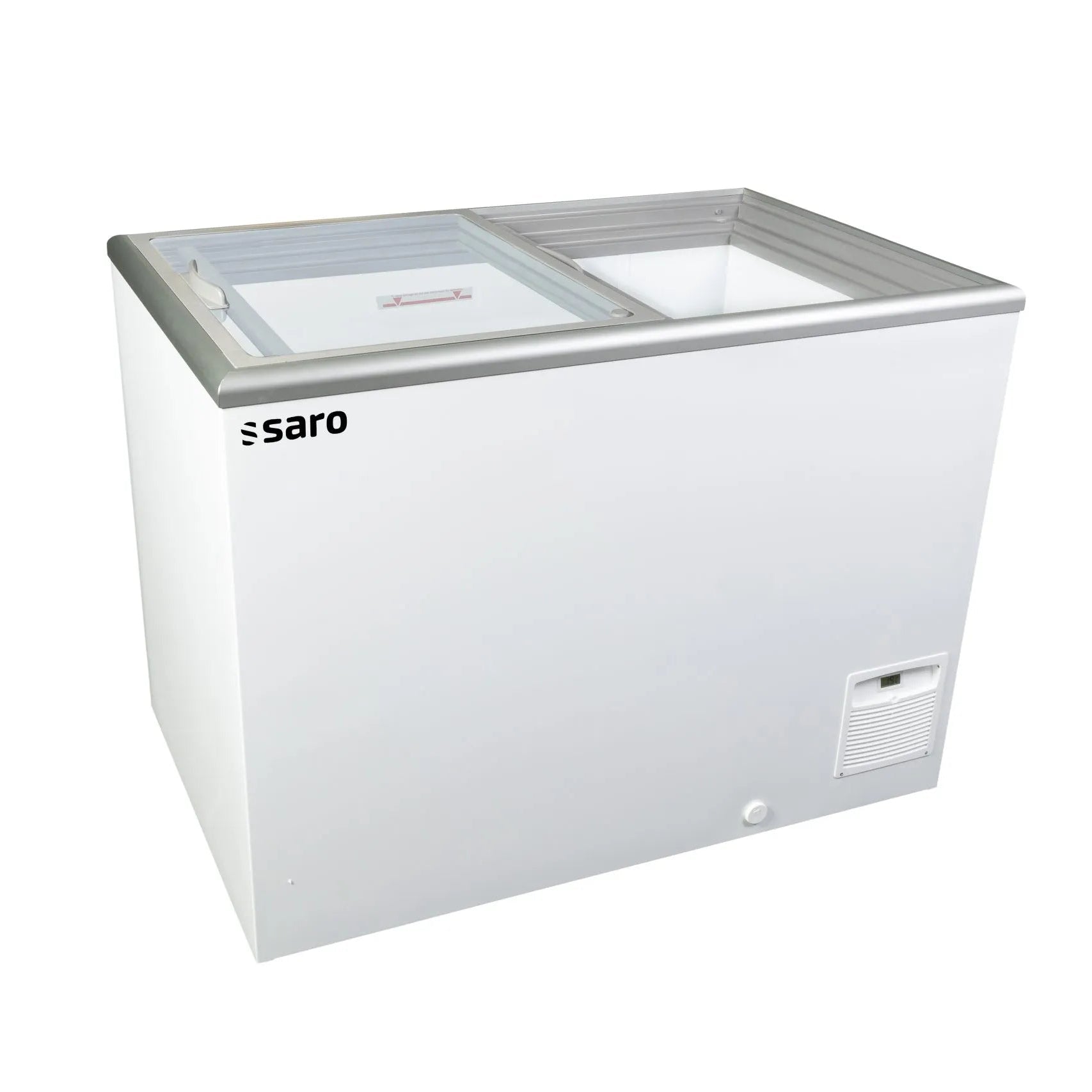 Saro Gastro NOVA 35-2BC100A Frysbox 331 L, sedd från sidan mot vit bakgrund