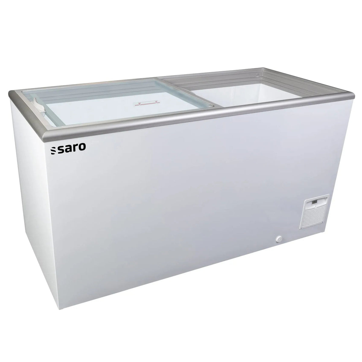 Saro Gastro NOVA 53-2BC120A Frysbox 503 L, sedd från sidan mot vit bakgrund