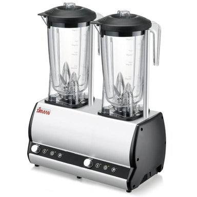 Sirman Orione 2 T Blender med två kannor och metallhölje.