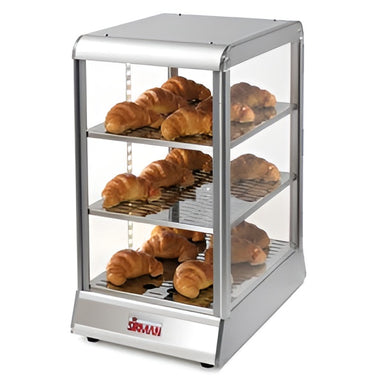 Sirman Vista Tower Displaymonter sedd framifrån med croissanter på tre nivåer