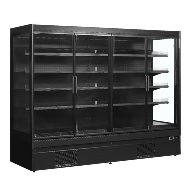 Tom TEFCOLD EXTRA2500CD väggkyl med justerbara hyllor och 4 glasdörrar.