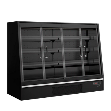 TEFCOLD Galaxy+ GPL20FGD Black väggkyl tom med glasdörrar och hyllplan