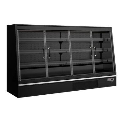 TEFCOLD Galaxy+ GPL26FGD Black väggkyl tom med hyllplan och glasdörrar