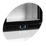 TEFCOLD BA30S-3 Barkyl 311 L, sedd diagonalt med glasdörren öppen och hyllor med flaskor synliga