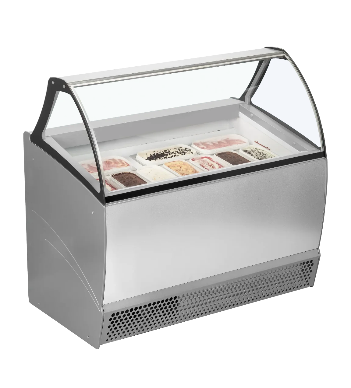 TEFCOLD BERMUDA RV10 Glassfrys 300 L, sedd rakt framifrån mot vit bakgrund