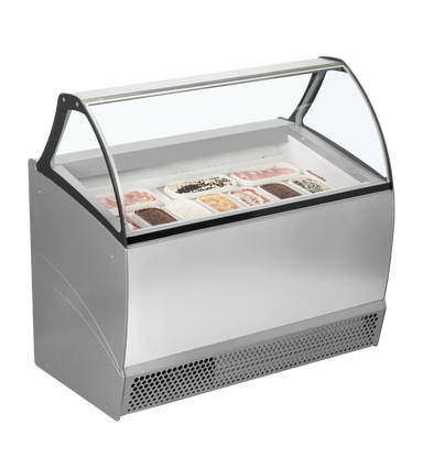 TEFCOLD BERMUDA RV10 Glassfrys 300 L, sedd rakt framifrån mot vit bakgrund