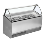 TEFCOLD BERMUDA RV13 Glassfrys 395 L, sedd rakt framifrån mot vit bakgrund