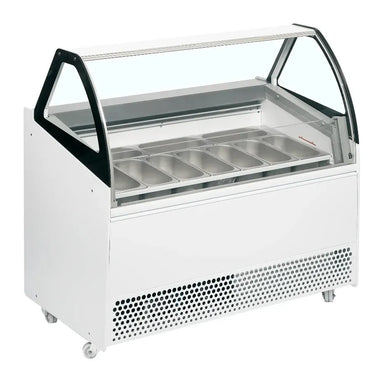TEFCOLD BERMUDA VIEW RV10 Glassfrys 300 L, sedd rakt framifrån mot vit bakgrund