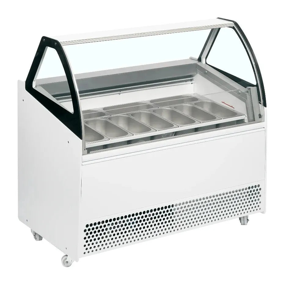 TEFCOLD BERMUDA VIEW RV10 Glassfrys 300 L, sedd rakt framifrån mot vit bakgrund