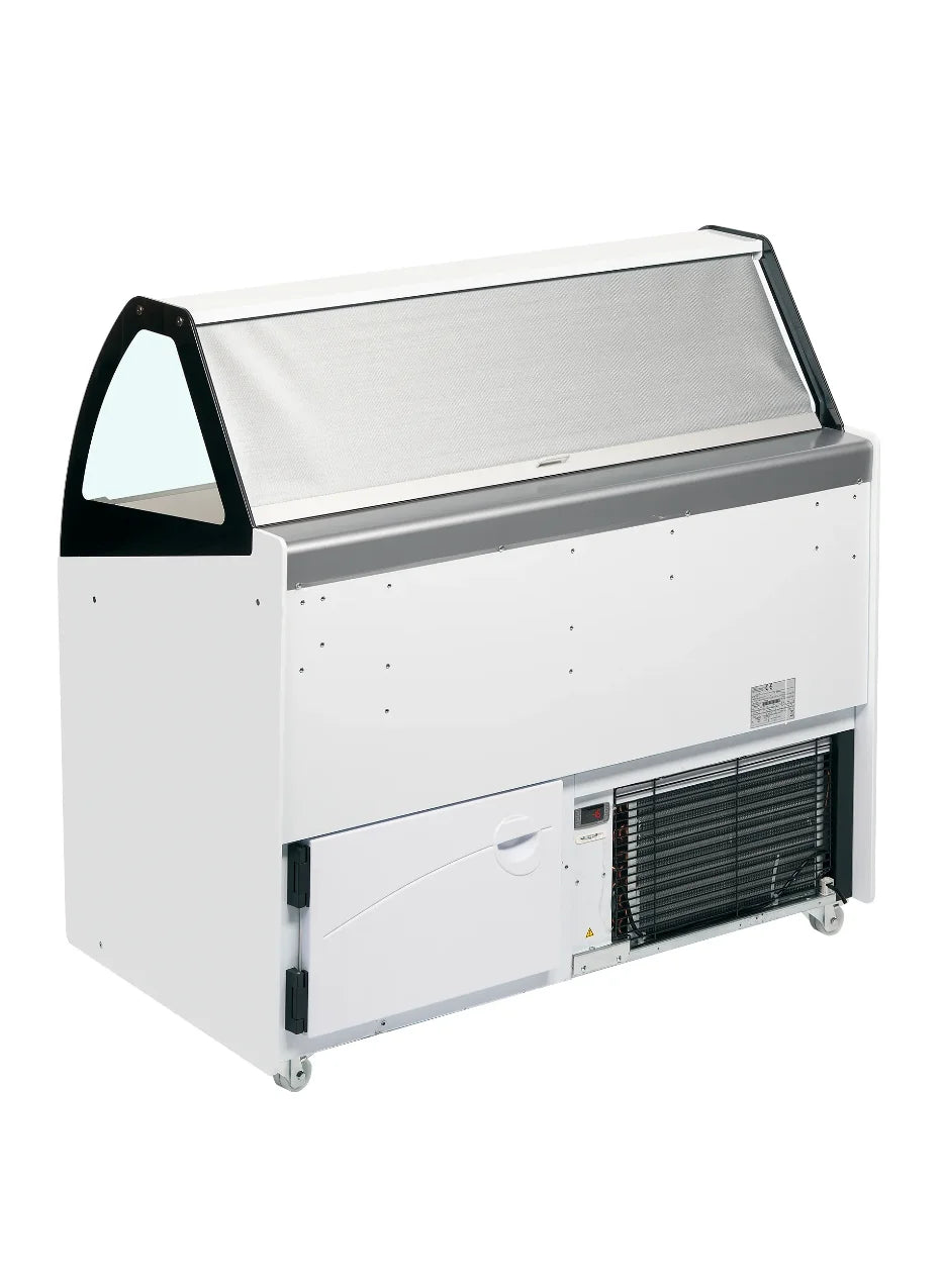 TEFCOLD BERMUDA VIEW RV10 Glassfrys 300 L, vinklad produktbild mot vit bakgrund