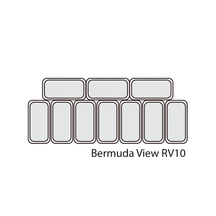 TEFCOLD BERMUDA VIEW RV10 Glassdisk 300 L, sedd i tre kvarts vinkel mot vit bakgrund