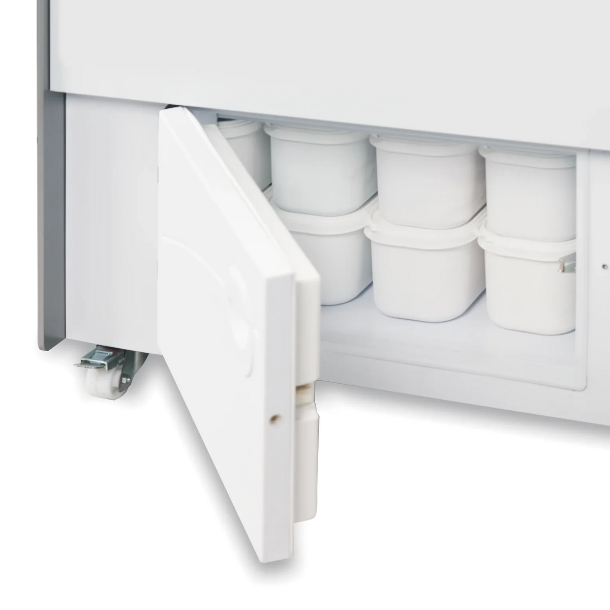 TEFCOLD BERMUDA VIEW RV10 Glassdisk 300 L, närbild på kant eller ram runt dörren